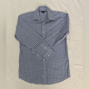 Boys Tommy Hilfiger Blue Checkered Dress Shirt